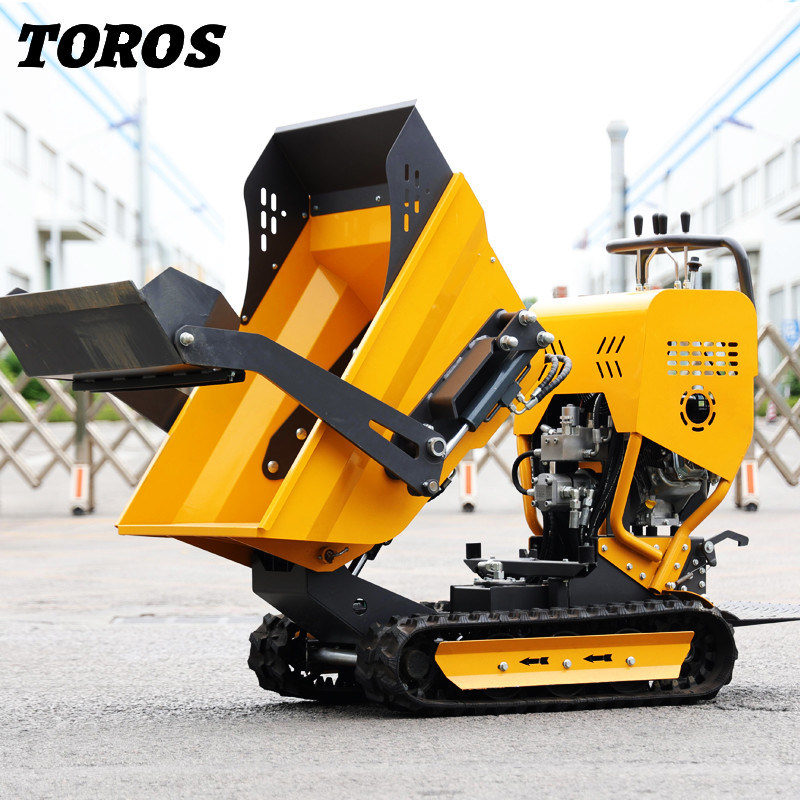 Rubber Track Gasoline Mini Dumper 500kg Strong Climbing Ability